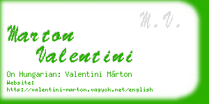 marton valentini business card